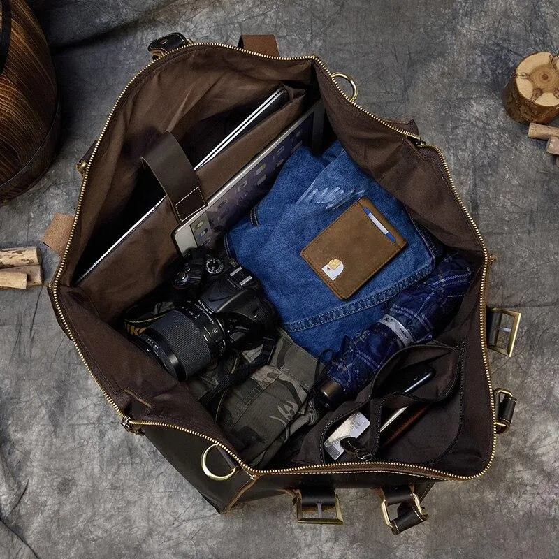 Alastair Crazy Horse Leather Duffel Bag