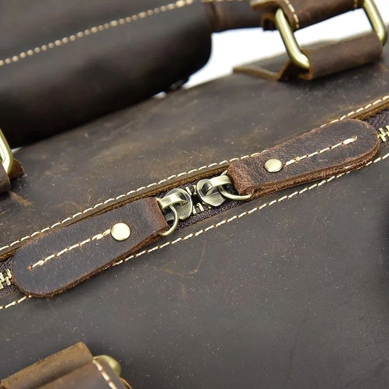 Alastair Crazy Horse Leather Duffel Bag
