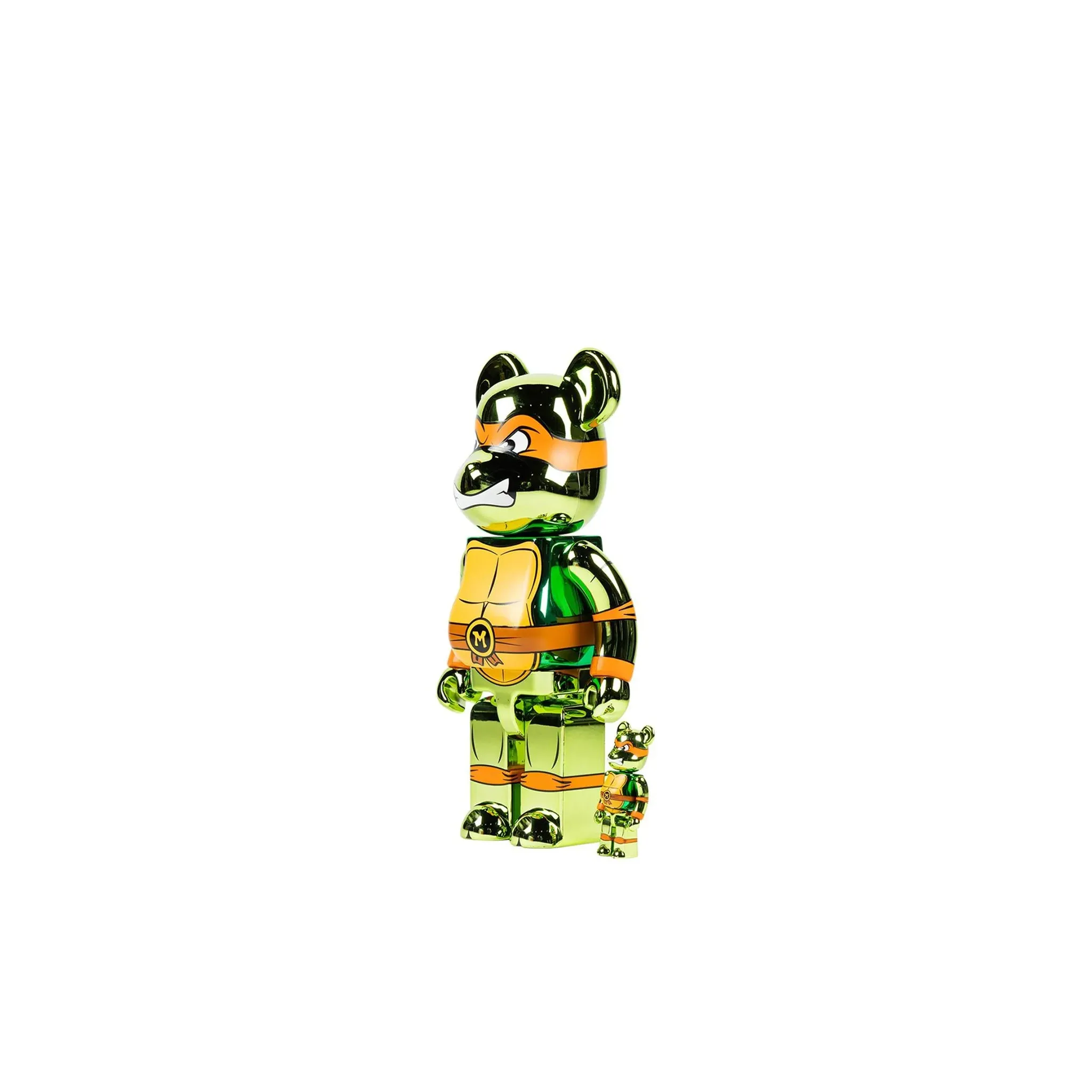 Bearbrick x Teenage Mutant Ninja Turtles Michelangelo 100% & 400% Set