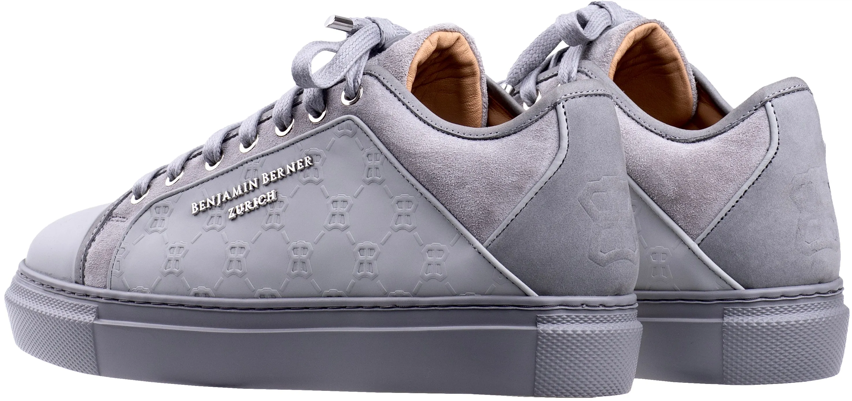 BNJ ODIN ICE GREY  MONOGRAM EMBOSSED MATT NAPPA
