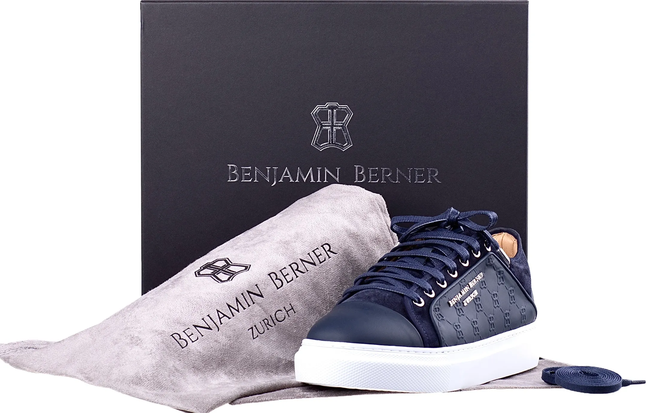 BNJ ODIN NAVY  MONOGRAM EMBOSSED MATT NAPPA