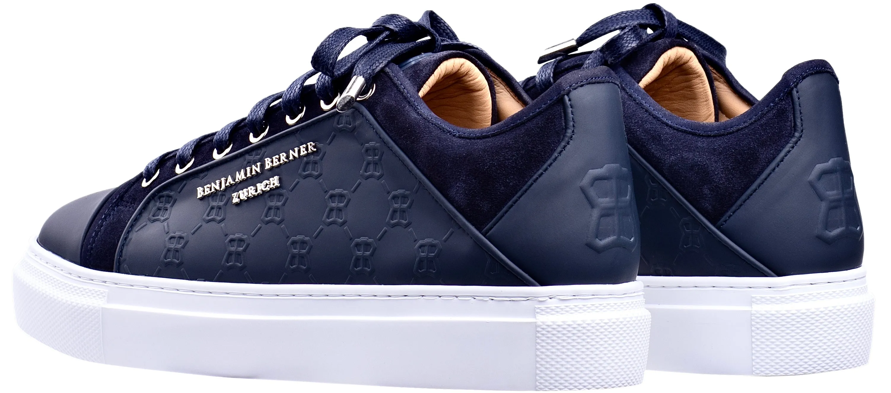 BNJ ODIN NAVY  MONOGRAM EMBOSSED MATT NAPPA
