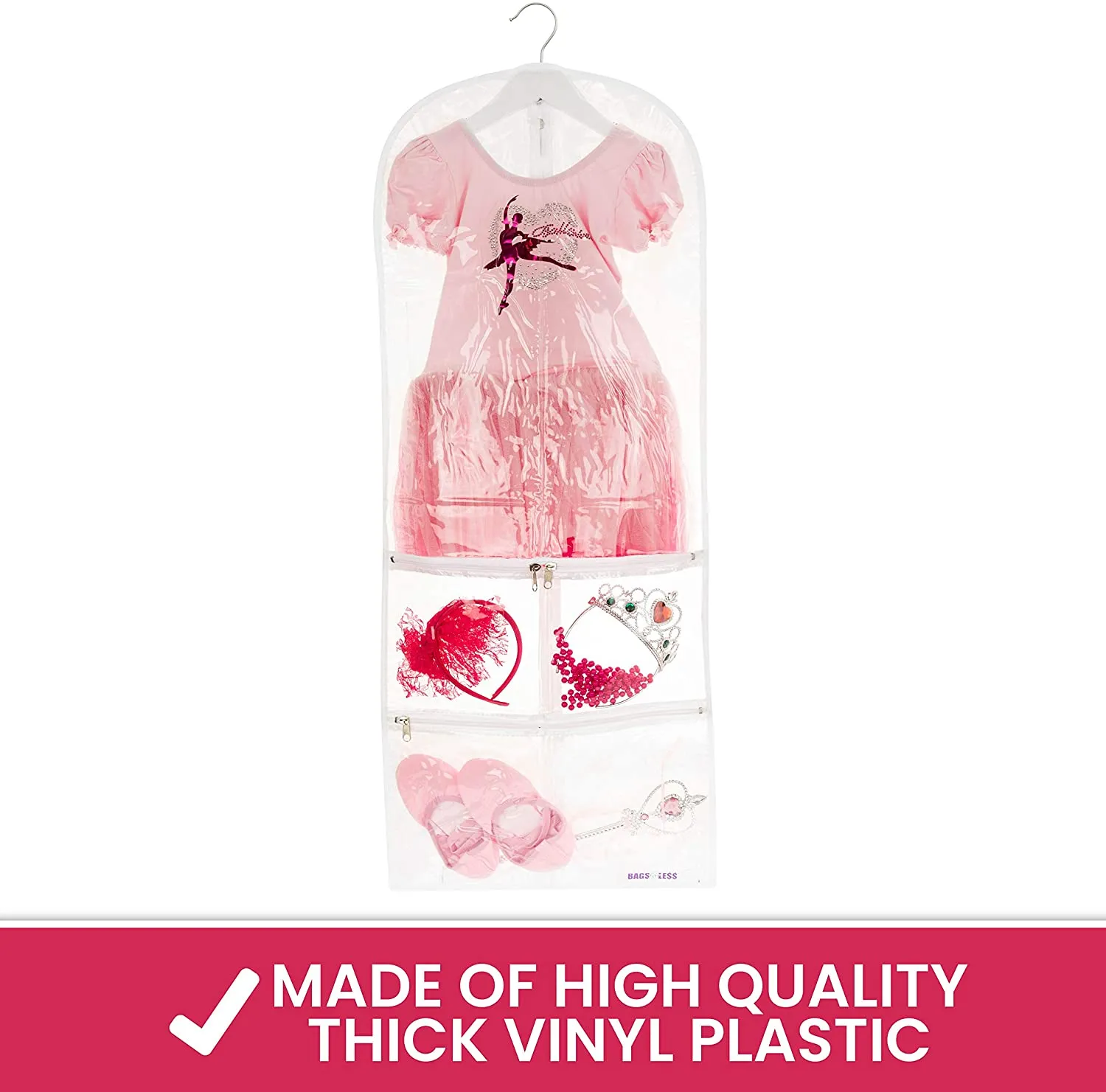 Clear Children's Mini Costume Garment Bag Kids Clothing 16 inch X 40 inch