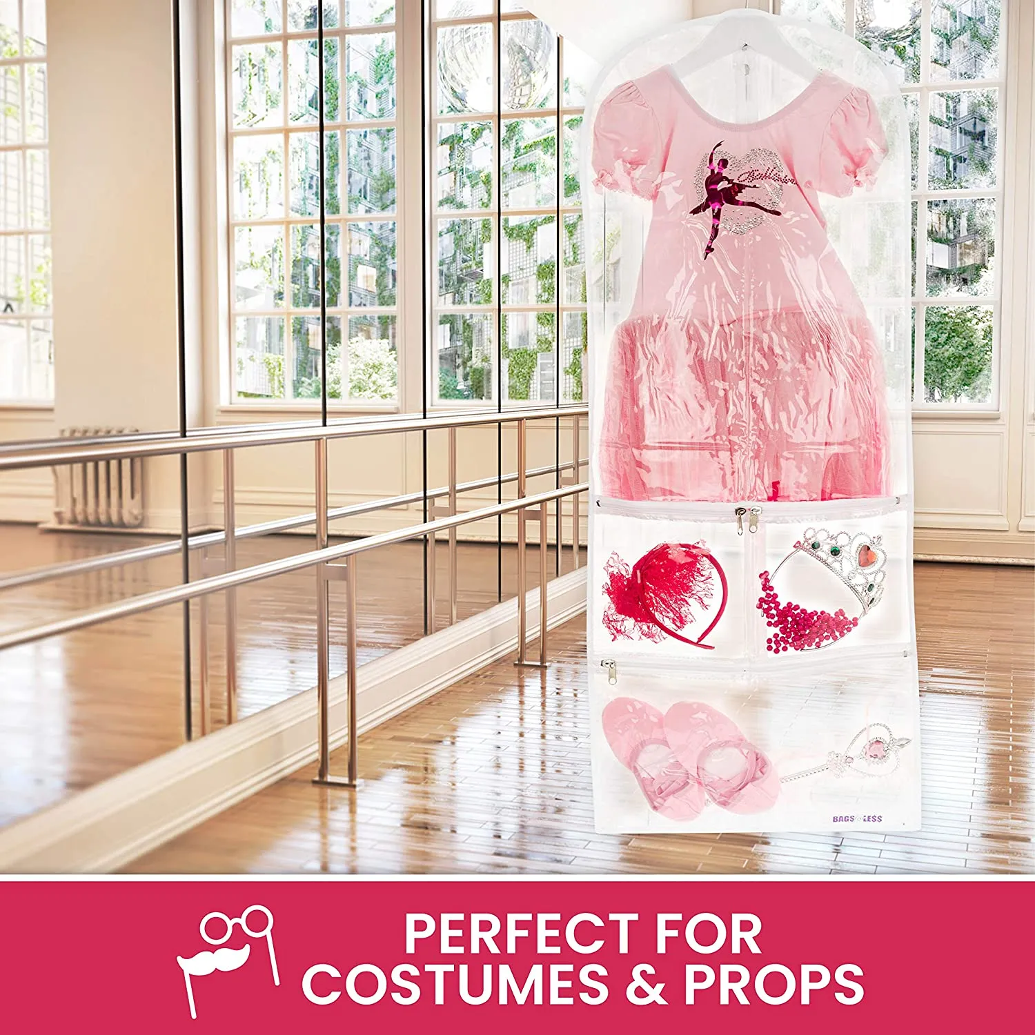 Clear Children's Mini Costume Garment Bag Kids Clothing 16 inch X 40 inch