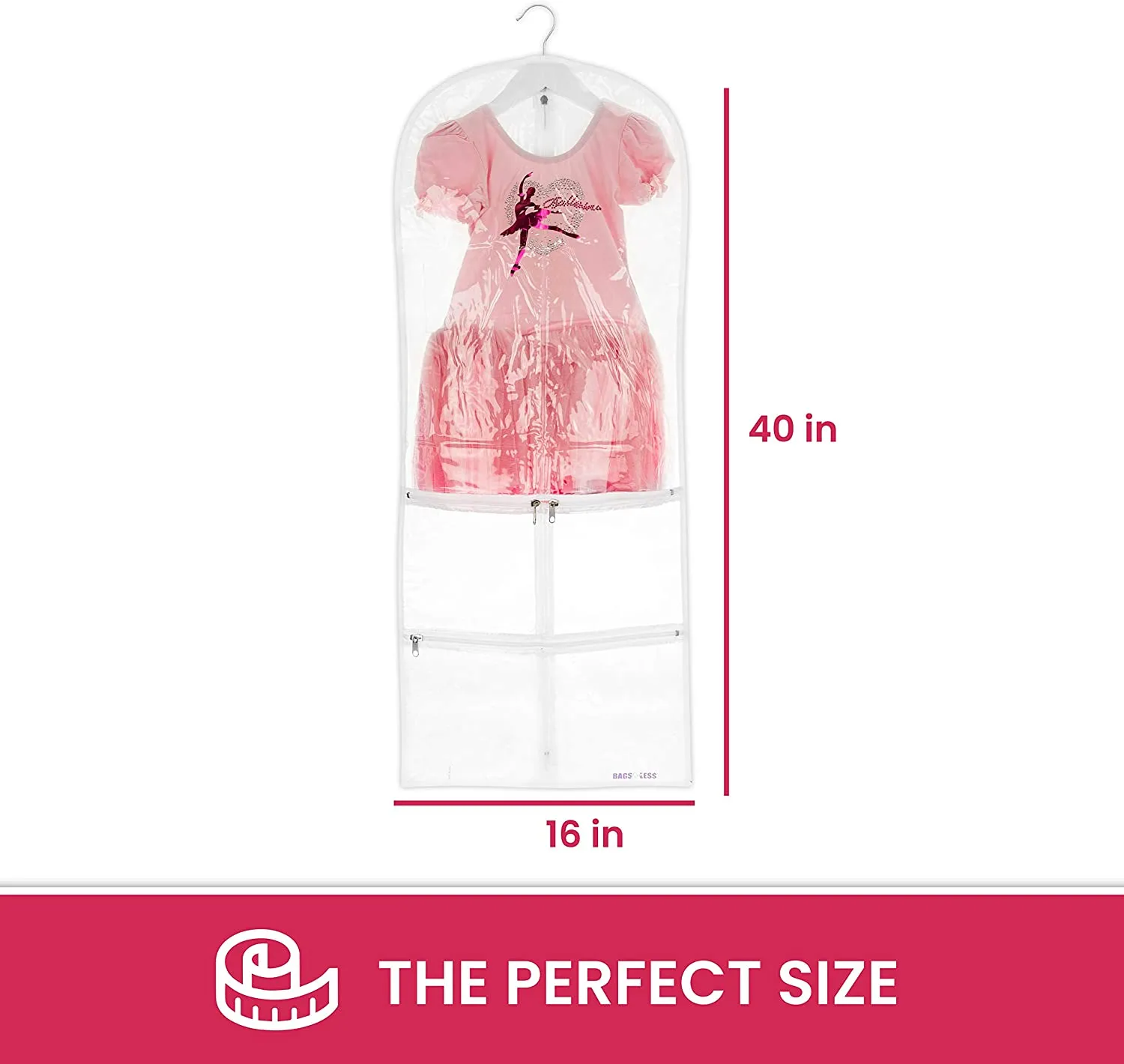 Clear Children's Mini Costume Garment Bag Kids Clothing 16 inch X 40 inch