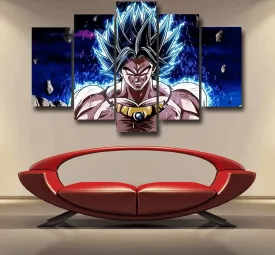 DBZ Legendary Super Saiyan Broly With Black Hair Epic 5pc Canvas
