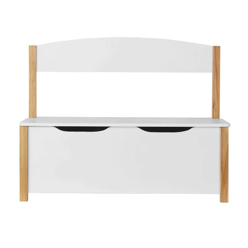 Durable Kids Storage Box & Bench with Safety Hinges - Keezi