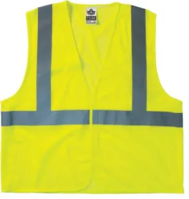 Ergodyne GloWear 8205HL Class 2 Super Econo Vests, Hook/Loop Closure, S/M, Lime, 20973