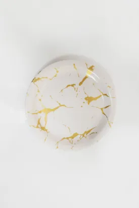 Exclusive 07" Quarter Plate Melamine White Gold. (4045)