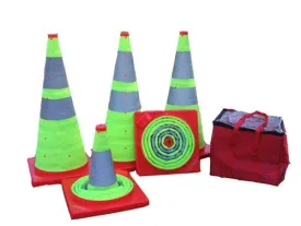 Ez-Stor Collapsible Road Cones in Lime