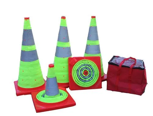 Ez-Stor Collapsible Road Cones in Lime
