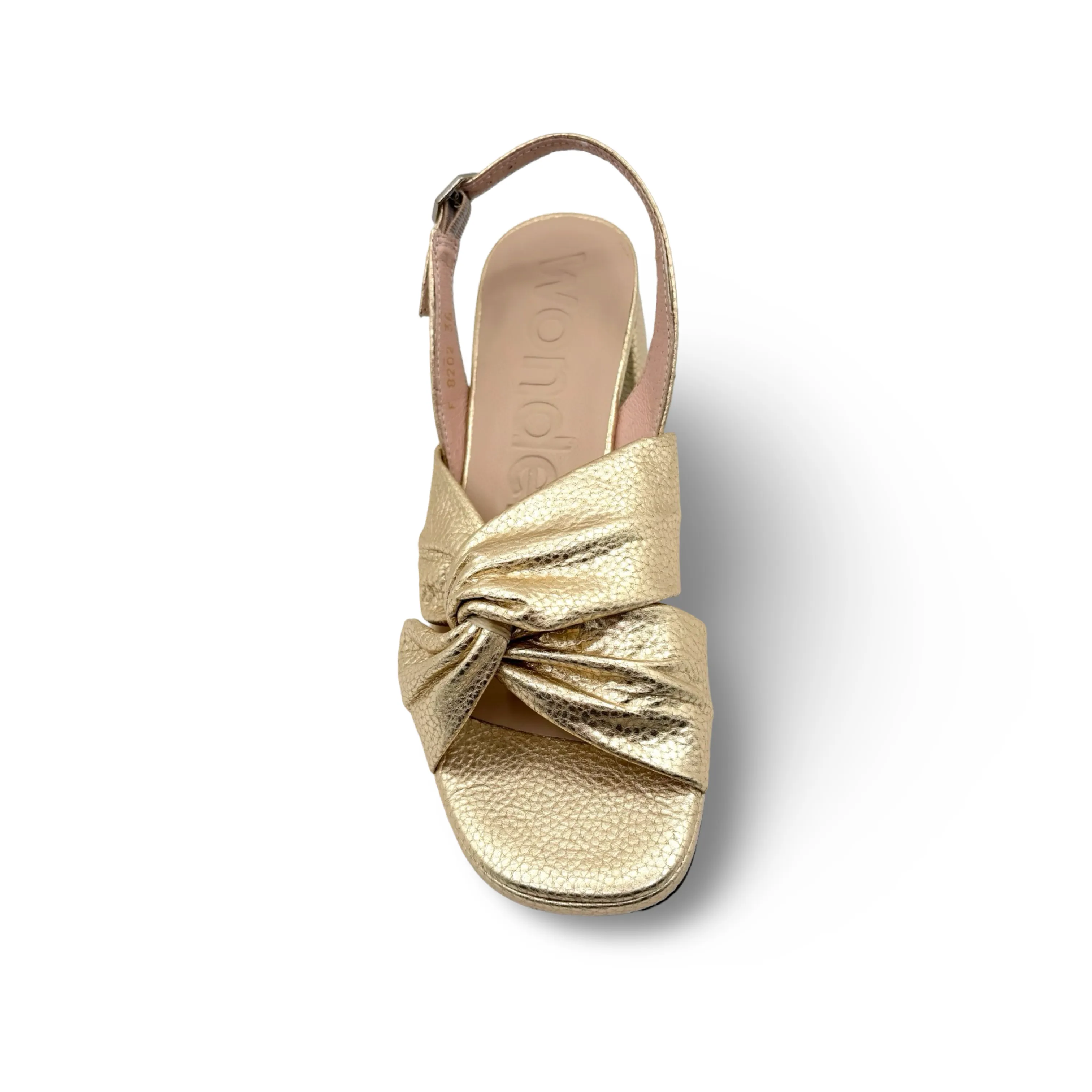 F8202 Twist Gold Metallic Block Heel