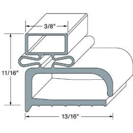G702   30" x  67"  OD,  Door Gasket, Screw mounted   NRE # 307991