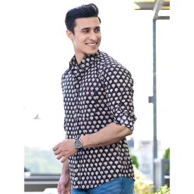 Hatheli Floral Hand Block Cotton Shirt