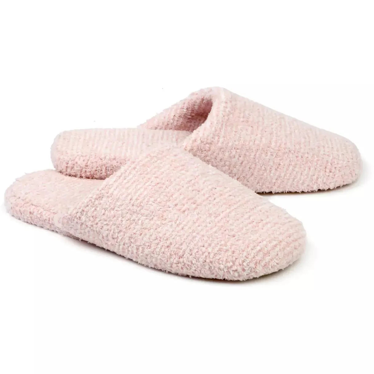 Kashwere Lounge Ultra Plush Blush Pink & White Heathered Spa Slippers
