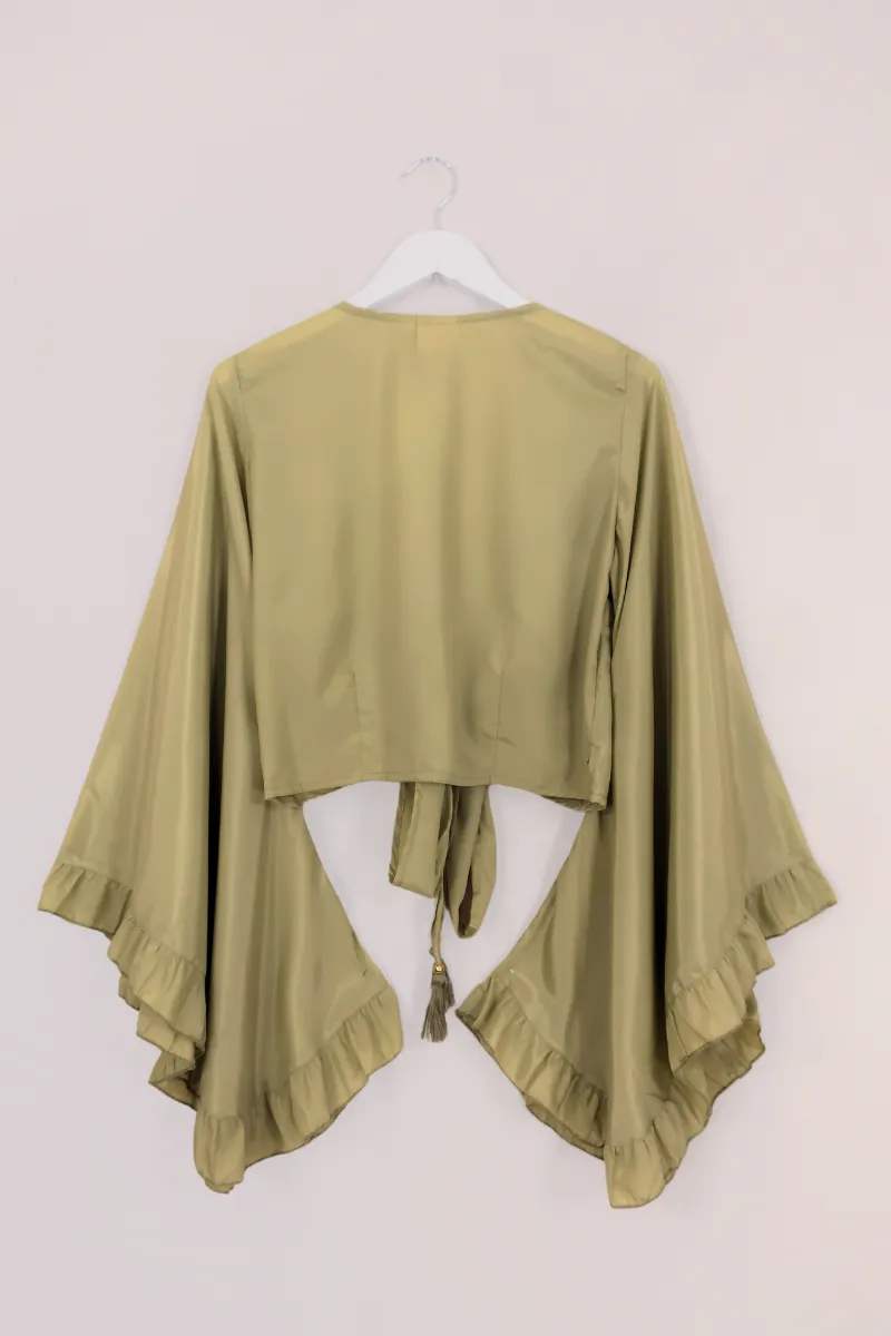 Khroma Venus Wrap Top in Caterpillar Green
