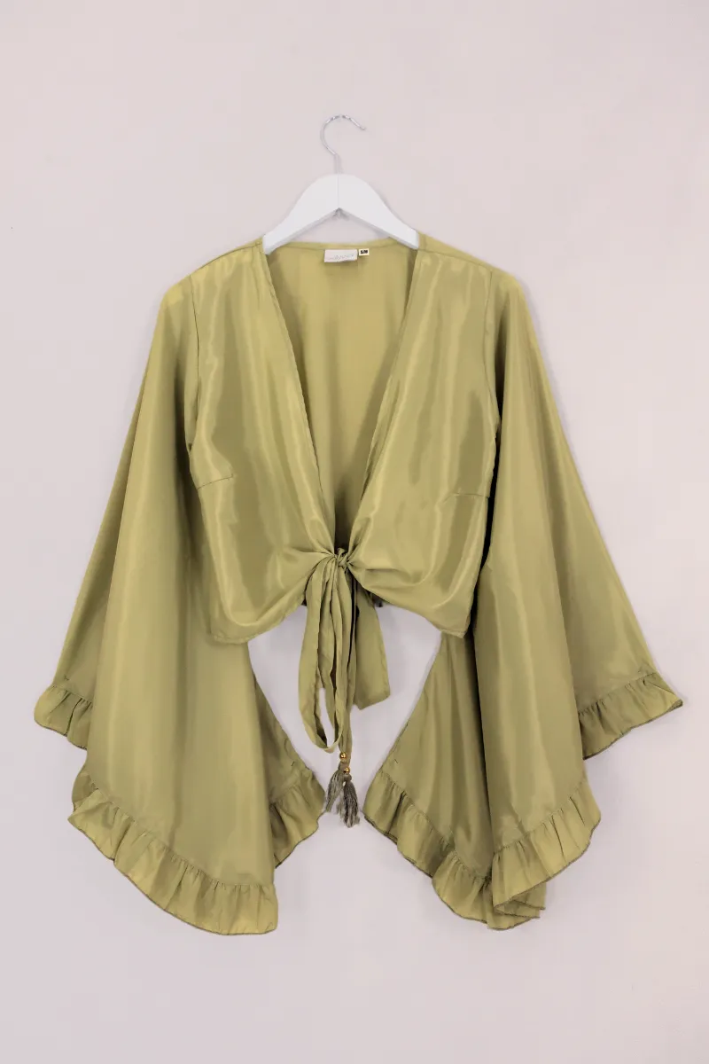 Khroma Venus Wrap Top in Caterpillar Green
