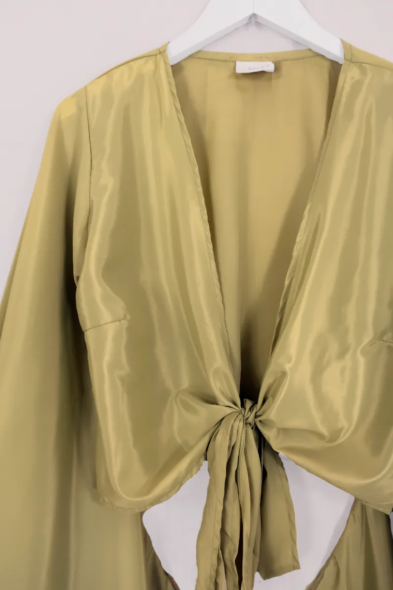 Khroma Venus Wrap Top in Caterpillar Green