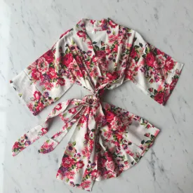 Kids Robe (3-5Y) - Mabel Floral Ivory by May and Joy