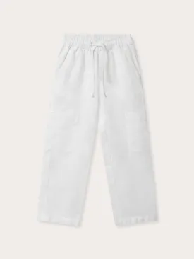 Kids White Eleuthera Linen Trousers
