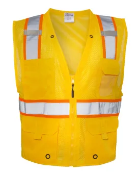Kishigo - EV Series® Enhanced Visibility Multi-Pocket Mesh Vest - Yellow / Orange