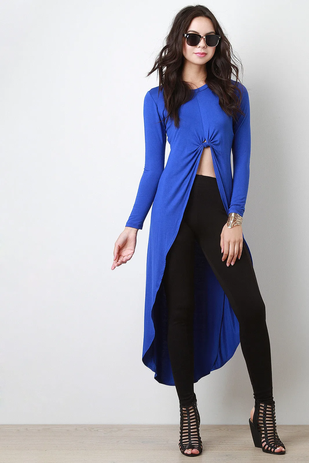 Long Sleeve Crop High Low Top