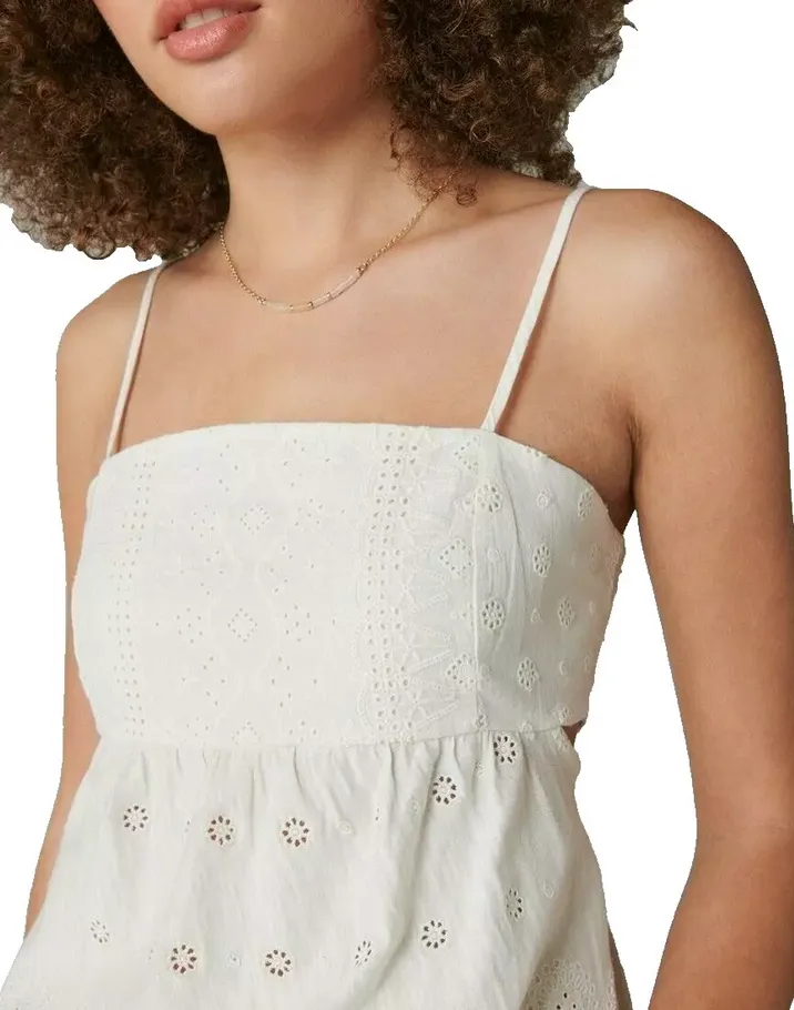 Lucky Brand Embroidered Eyelet Tank Top