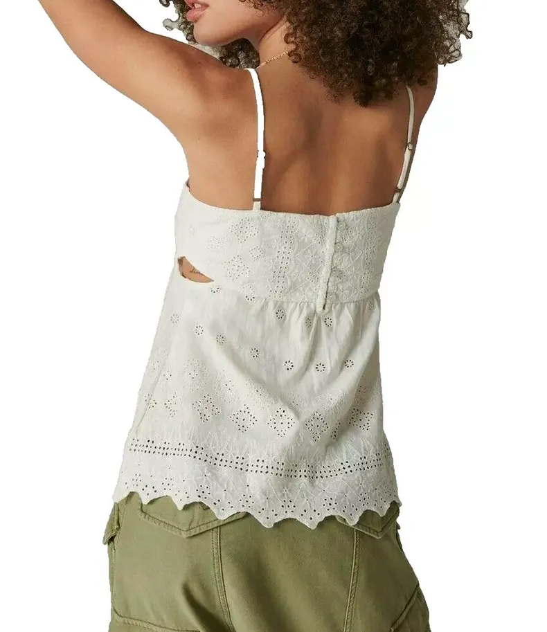 Lucky Brand Embroidered Eyelet Tank Top