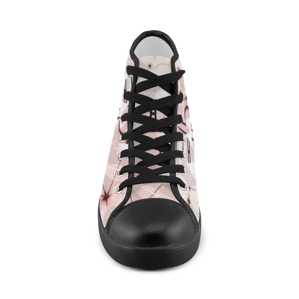 Men's Libra Zodiac Print Canvas High Top Shoes