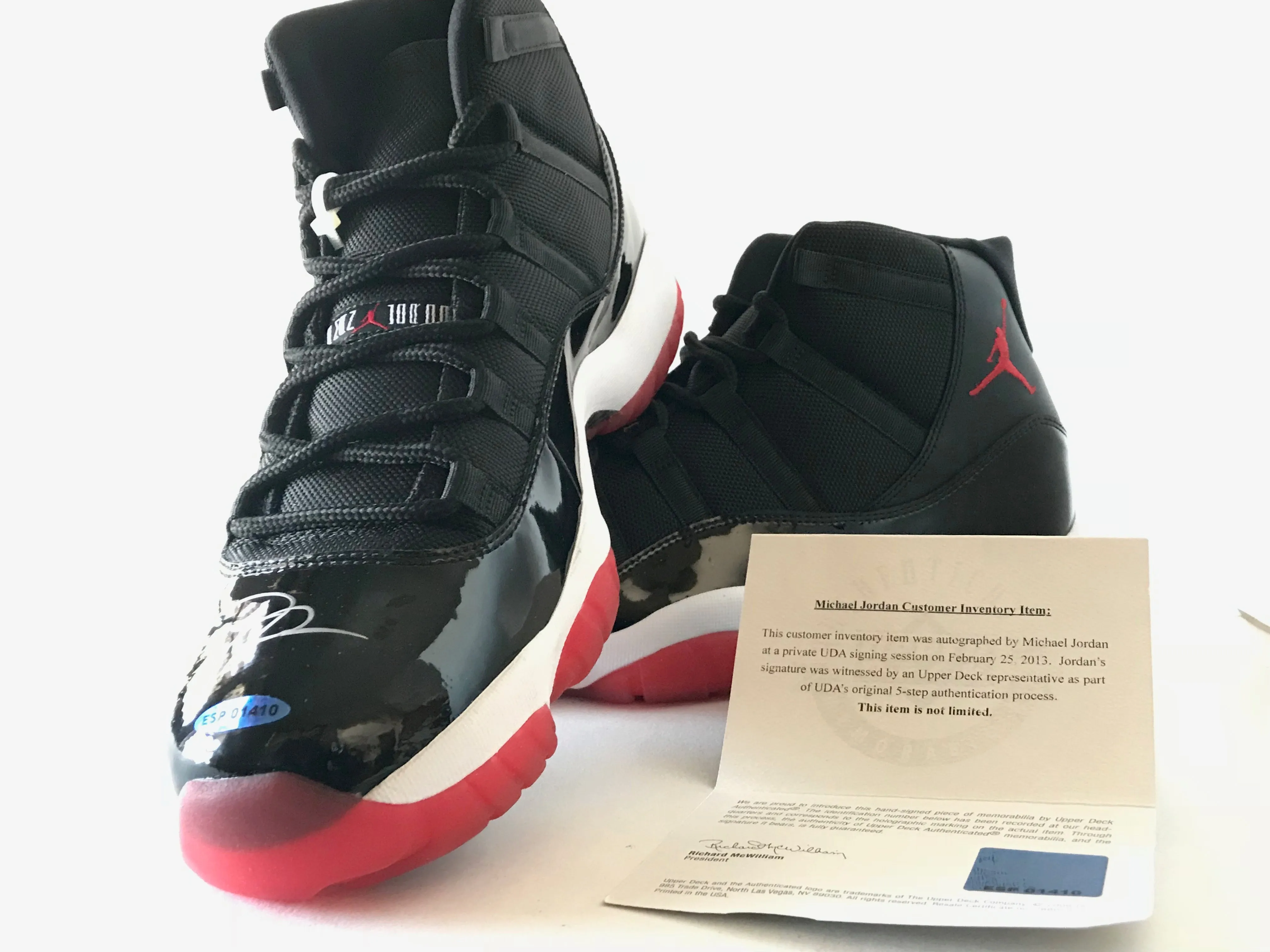 Michael Jordan Chicago Bulls Autographed UDA Air Jordan's 11 Basketball Shoes
