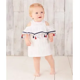 Mud pie 2pc with tassels white bloomers