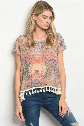 Paisley Tassel Top