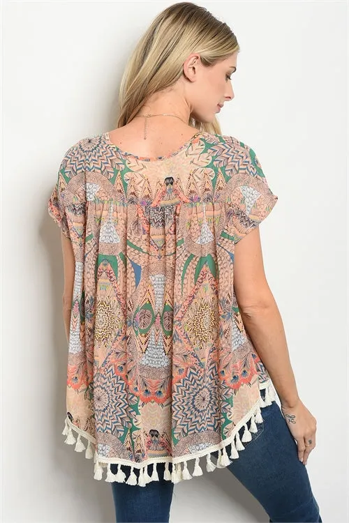 Paisley Tassel Top