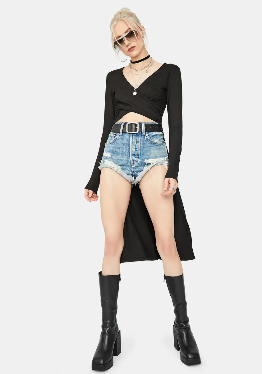 Picking Sides Wrap High Low Top