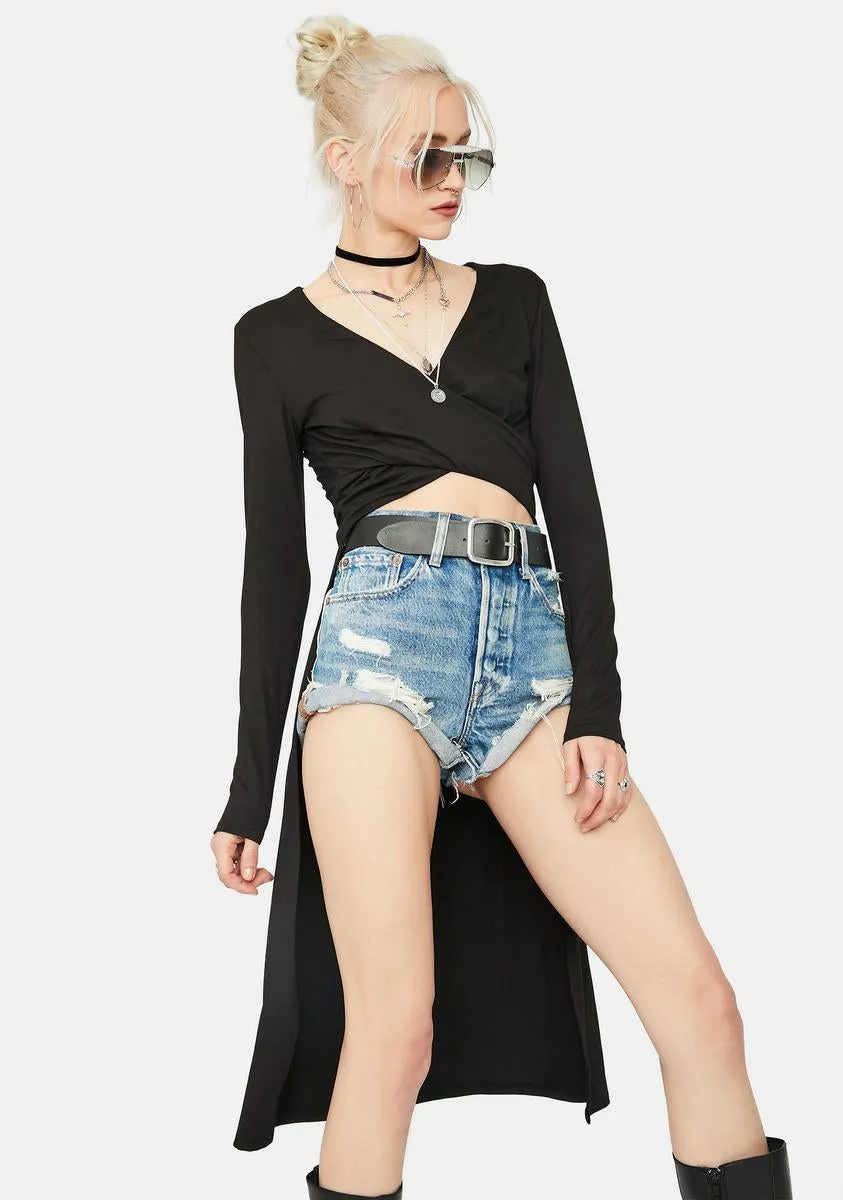 Picking Sides Wrap High Low Top
