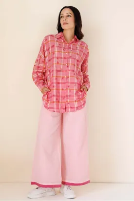 Pink Comfortable Straight Pants