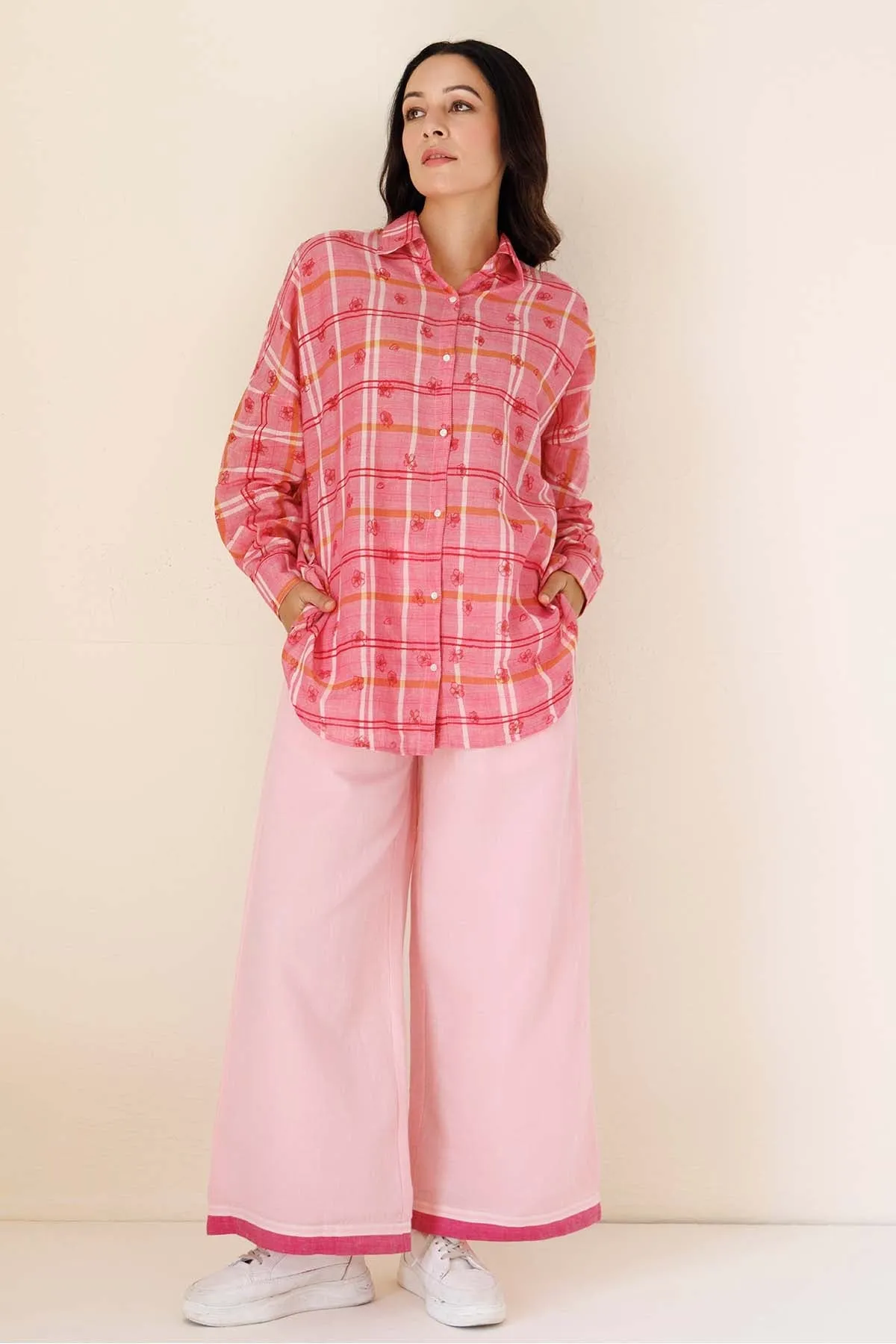 Pink Comfortable Straight Pants