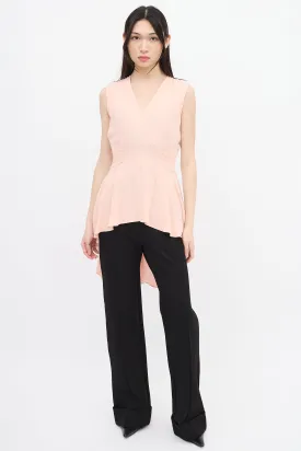 Pink Sleeveless High Low Top