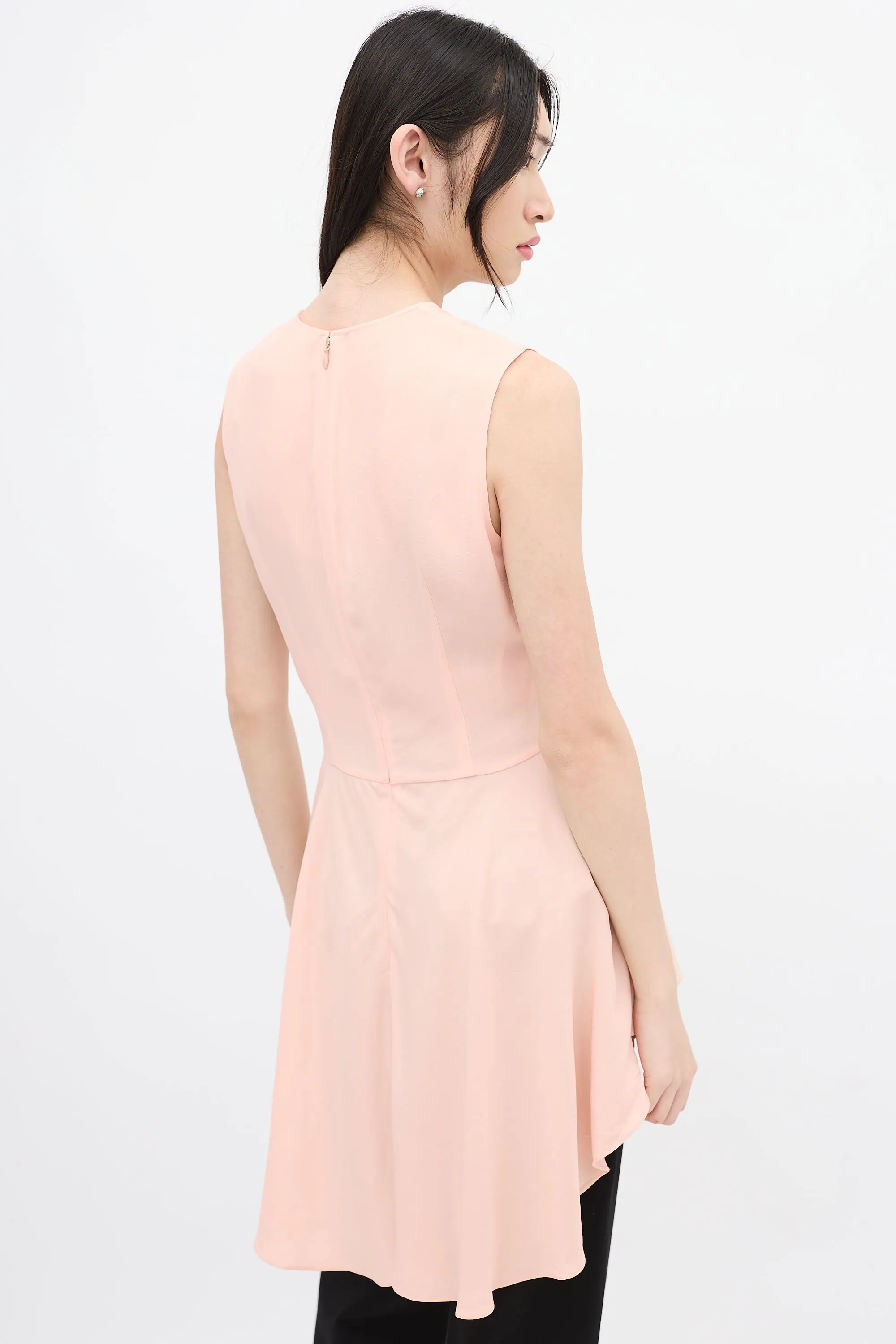 Pink Sleeveless High Low Top