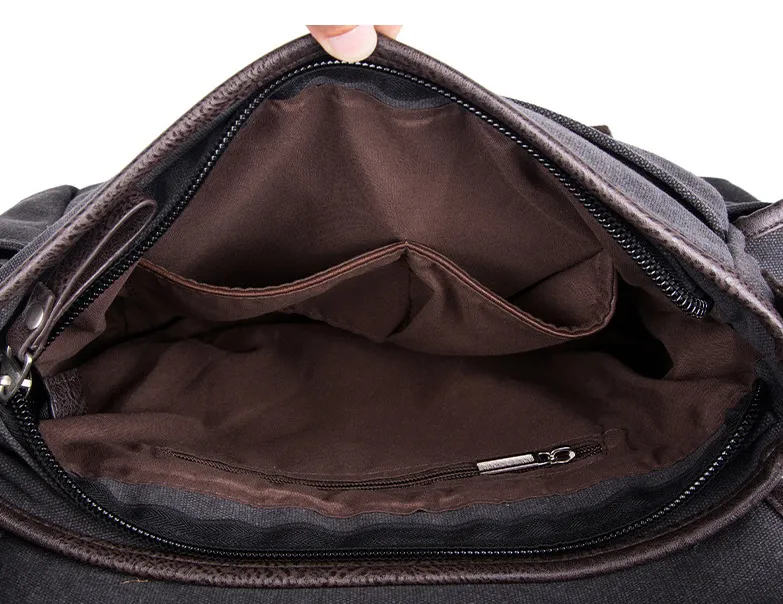 Portable canvas shoulder bag