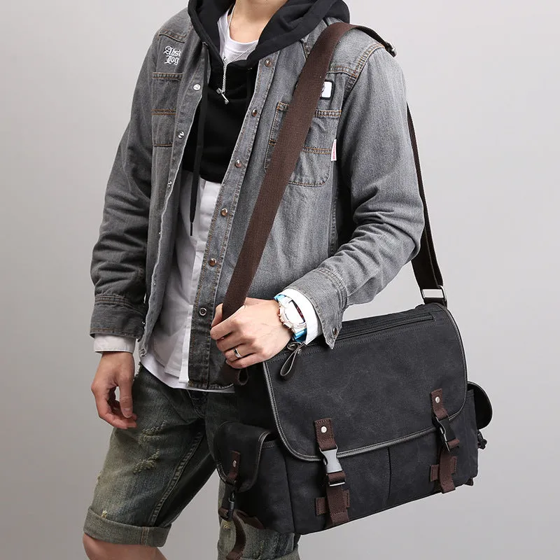 Portable canvas shoulder bag