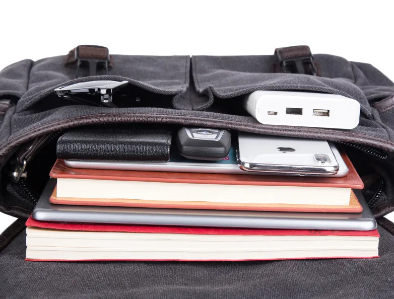 Portable canvas shoulder bag