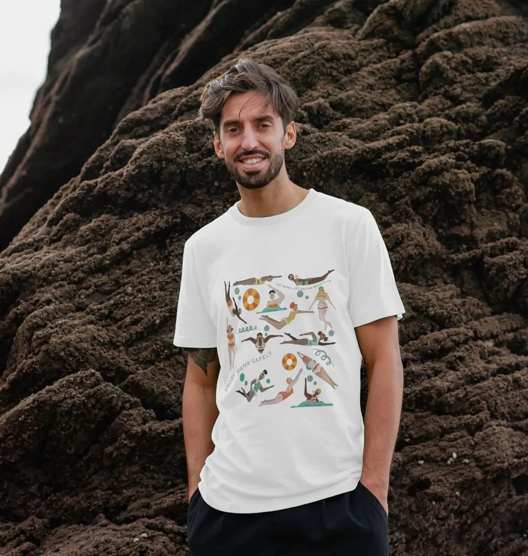 RLSS UK | Swimming Ladies Men's T-shirt | Short Sleeve Organic Cotton T-shirt