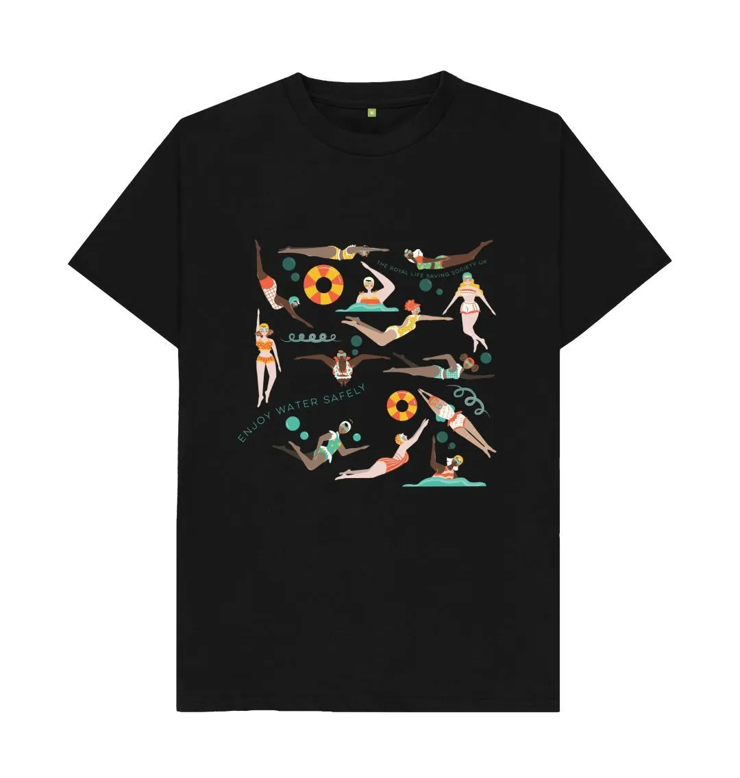 RLSS UK | Swimming Ladies Men's T-shirt | Short Sleeve Organic Cotton T-shirt