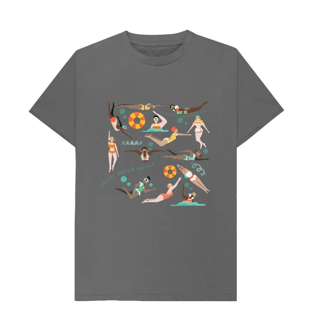 RLSS UK | Swimming Ladies Men's T-shirt | Short Sleeve Organic Cotton T-shirt
