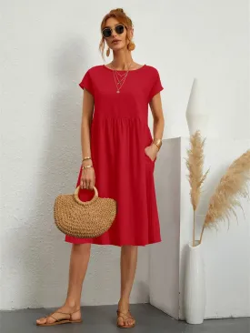 Sage  Casual Pocket Dress