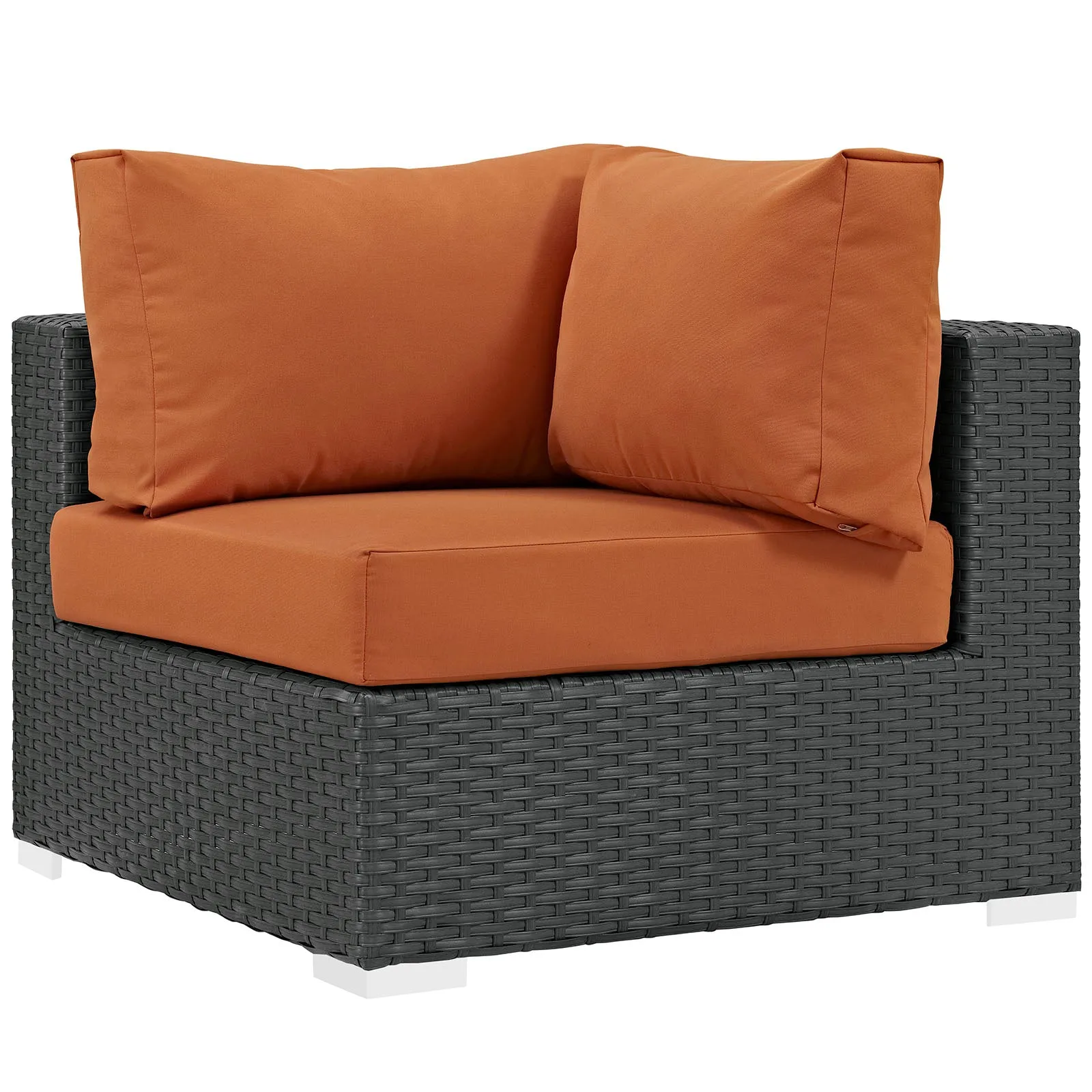 Sojourn 5 Piece Outdoor Patio Sunbrella Sectional  With Armless Chairs Set