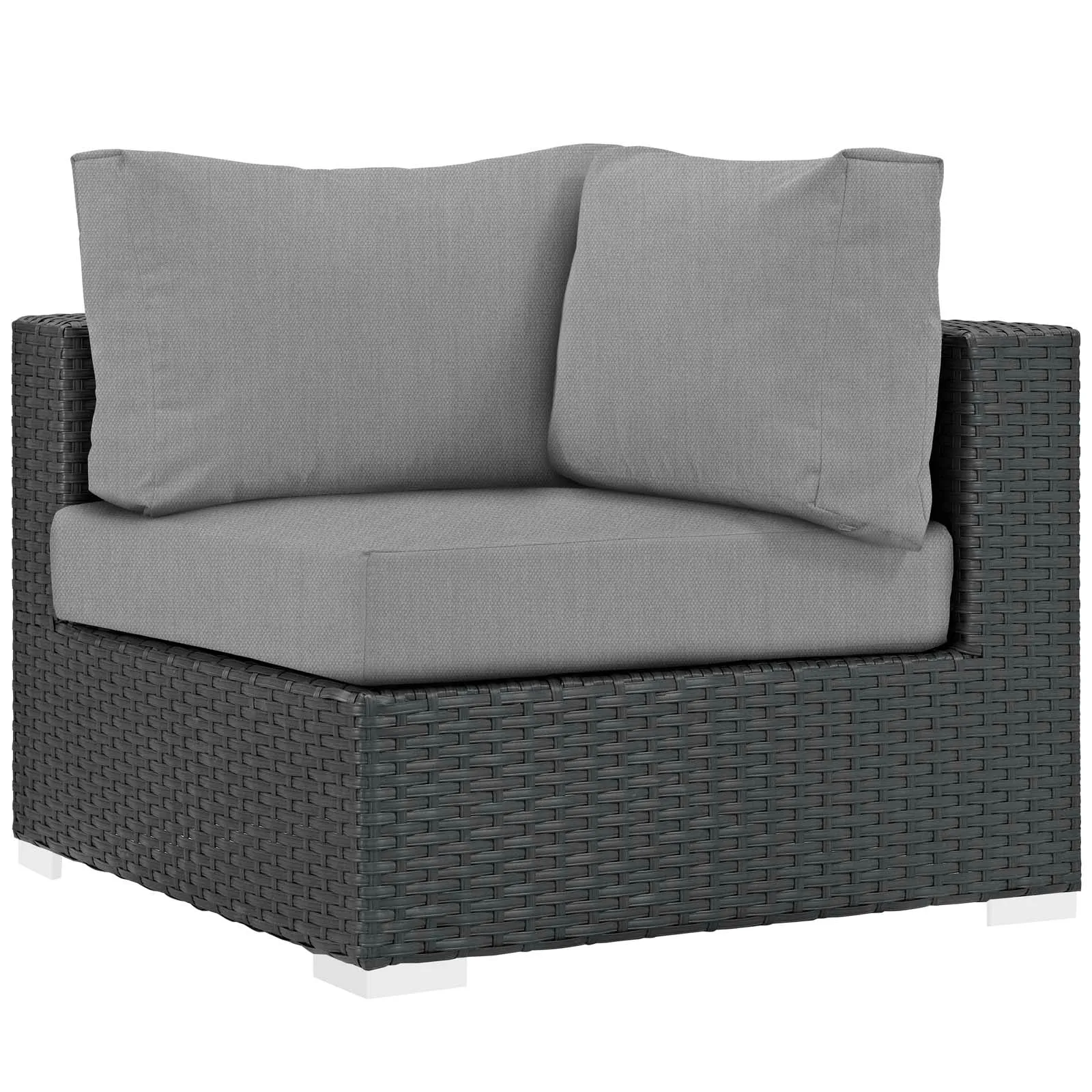Sojourn 5 Piece Outdoor Patio Sunbrella Sectional  With Armless Chairs Set
