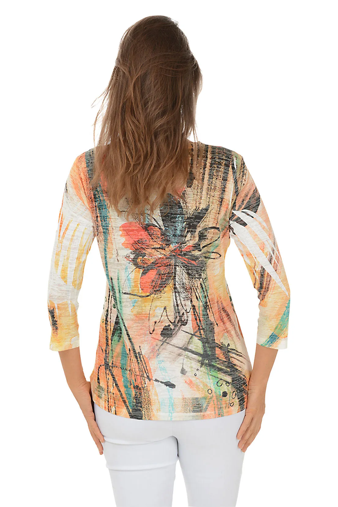 Sola High-Low Burnout Knit Top
