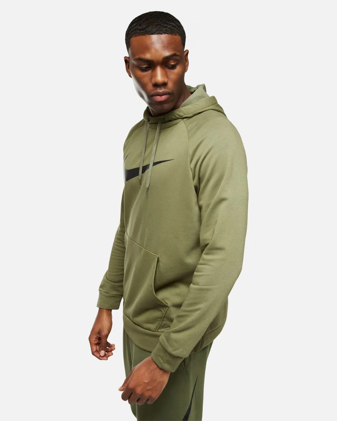 Sweat a capuche Nike Dry Graphic - Kaki/Noir